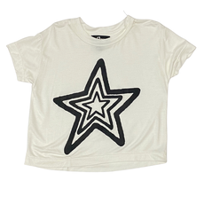 FLOWERS BY ZOE GIRL'S OFF WHITE TOP STAR