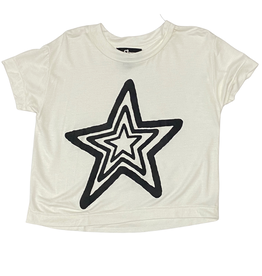 FLOWERS BY ZOE GIRL'S OFF WHITE TOP STAR