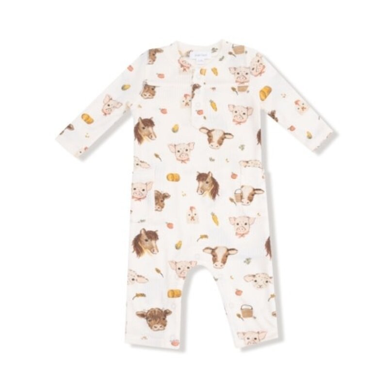 ANGEL DEAR Vintage Baby Farm Animals - Uni Romper