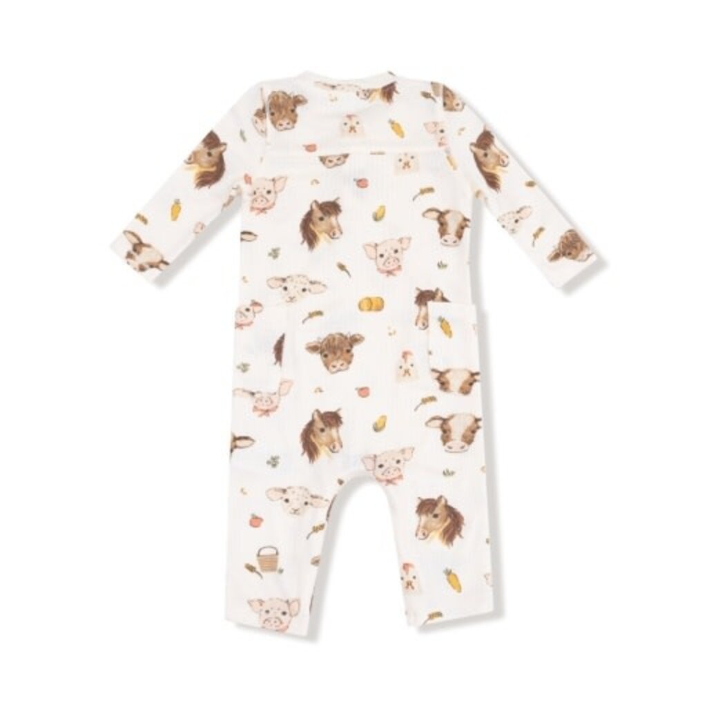 ANGEL DEAR Vintage Baby Farm Animals - Uni Romper