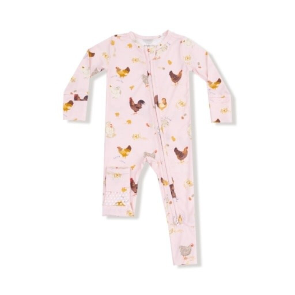 ANGEL DEAR Collector Chickens - Pink - 2 Way Zipper Romper