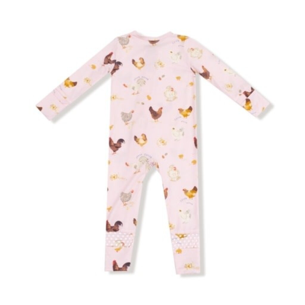 ANGEL DEAR Collector Chickens - Pink - 2 Way Zipper Romper