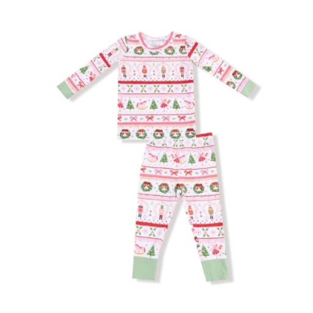 ANGEL DEAR Sugar Plum Fairy - Nutcracker Fair Isle - Pink - L/S Loungewear Set