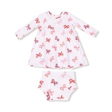 ANGEL DEAR Candy Cane Bows - Simple Dress + Bloomer