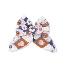 ANGEL DEAR Patchwork Cowgirl - Bow w/ Tails  Clip In
