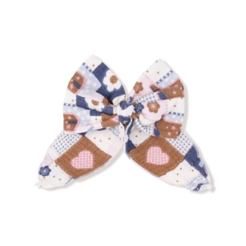 ANGEL DEAR Patchwork Cowgirl - Bow w/ Tails  Clip In