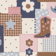 ANGEL DEAR Patchwork Cowgirl - Bow w/ Tails  Clip In