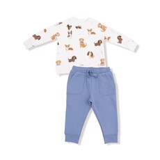 ANGEL DEAR Best Friend Dogs - French Terry - Uni - Raglan Sweatshirt + Jogger Set