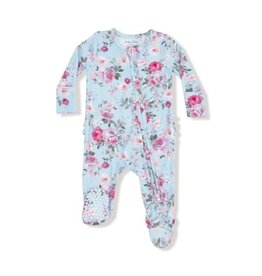 ANGEL DEAR Charlotte Floral - 2 Way Zipper Ruffle Back Footie
