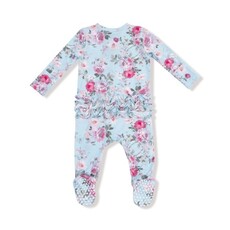 ANGEL DEAR Charlotte Floral - 2 Way Zipper Ruffle Back Footie