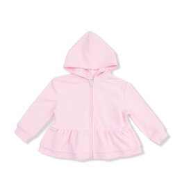 ANGEL DEAR French Terry Sport - Varsity - Pink - Zip Peplum Hoodie