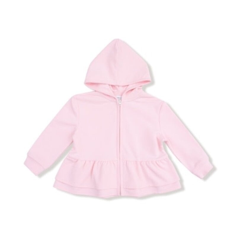 ANGEL DEAR French Terry Sport - Varsity - Pink - Zip Peplum Hoodie