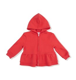 ANGEL DEAR French Terry Sport - Varsity - Red - Zip Peplum Hoodie