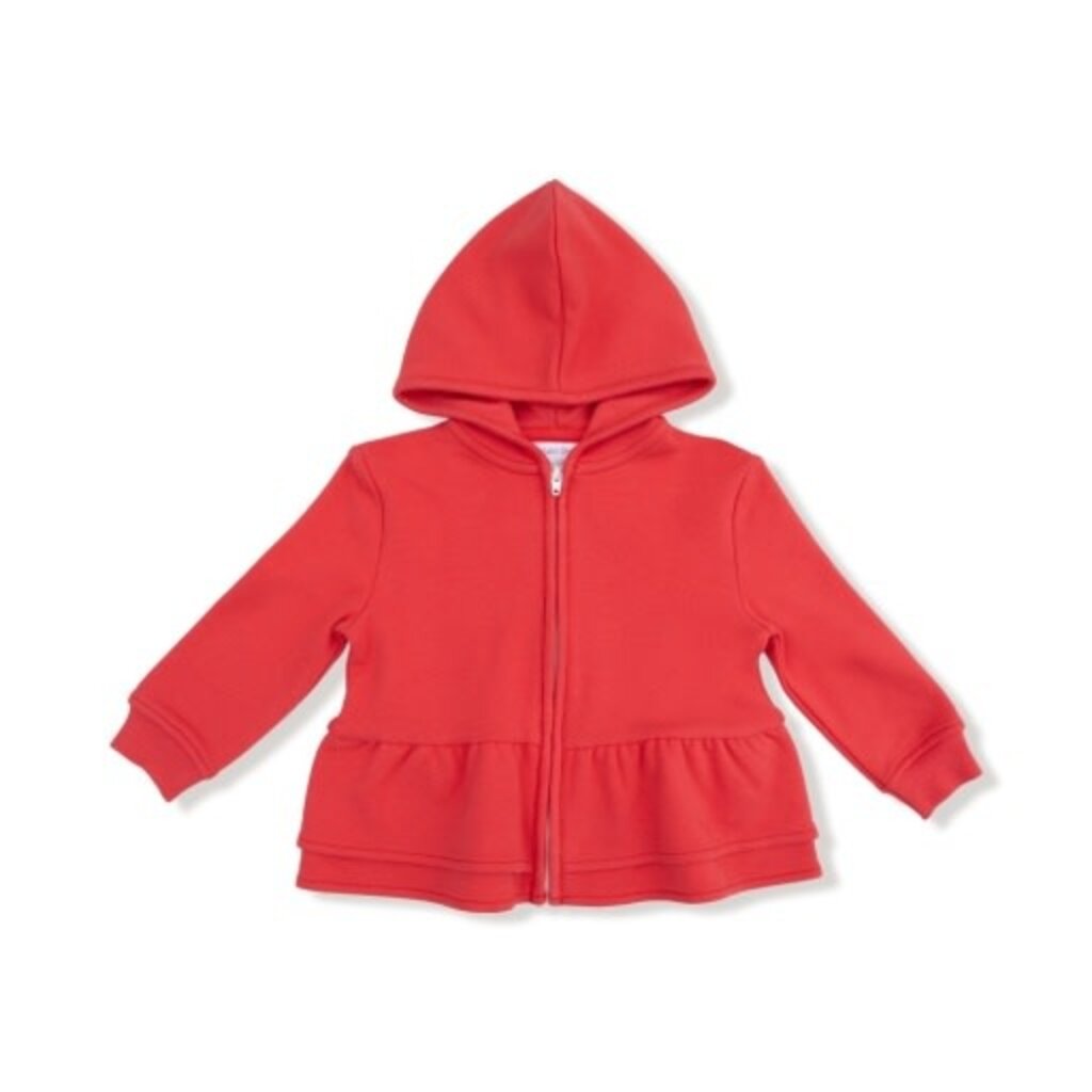 ANGEL DEAR French Terry Sport - Varsity - Red - Zip Peplum Hoodie