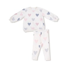 ANGEL DEAR Hearts -French Terry - Puffy L/S Oversized Sweatshirt + Legging