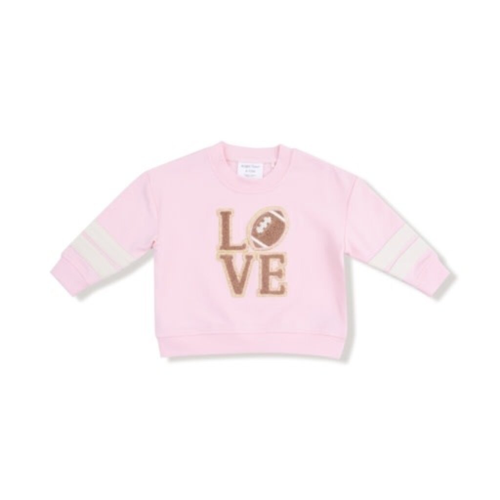 ANGEL DEAR French Terry Sport - Varsity - Pink - Cozy Drop Sleeve Sweatshirt W/ Varsity Stripes