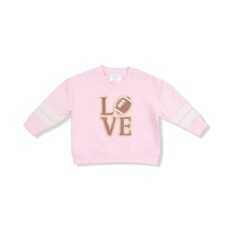 ANGEL DEAR French Terry Sport - Varsity - Pink - Cozy Drop Sleeve Sweatshirt W/ Varsity Stripes