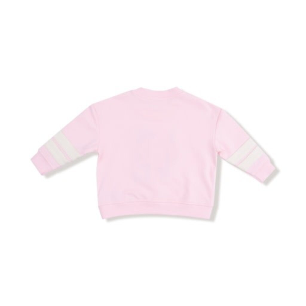 ANGEL DEAR French Terry Sport - Varsity - Pink - Cozy Drop Sleeve Sweatshirt W/ Varsity Stripes