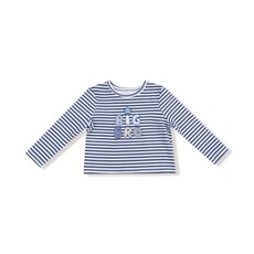 ANGEL DEAR Stripes With Sibling Embroidery - Organic Cotton Jersey - Big Bro - Uni L/S Shirt