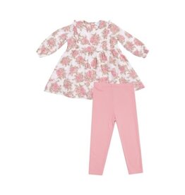 ANGEL DEAR Heirloom Bouquets - Ruffle L/S Dress  and Ribbed Legging