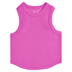 ISCREAM PRETTY PINK CROPPED RIBBED RACER BACK TANK TOP