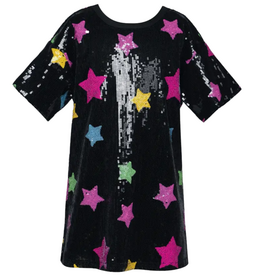 Baby Sara Girl's Sequin Dress Black Multi