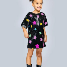 Baby Sara Girl's Sequin Dress Black Multi