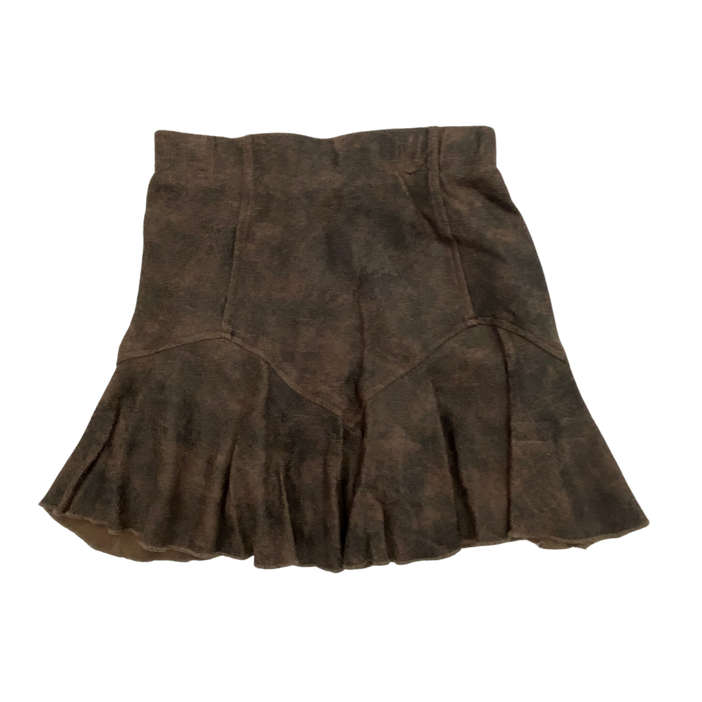 Hannah Banana Girl's Faux Suede Flare Hem Skirt Brown