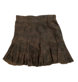 Hannah Banana Girl's Faux Suede Flare Hem Skirt Brown