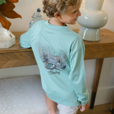 J.BAILEY Boy's L/S Performance Logo Tee, Decoy On Green