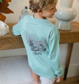 J.BAILEY Boy's L/S Performance Logo Tee, Decoy On Green