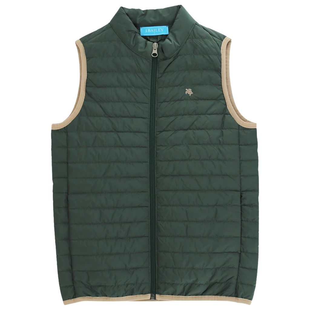 J.BAILEY Boy's Quilted Vest, Forest
