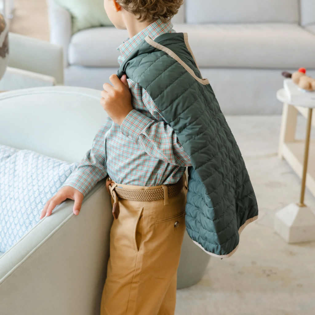 J.BAILEY Boy's Quilted Vest, Forest
