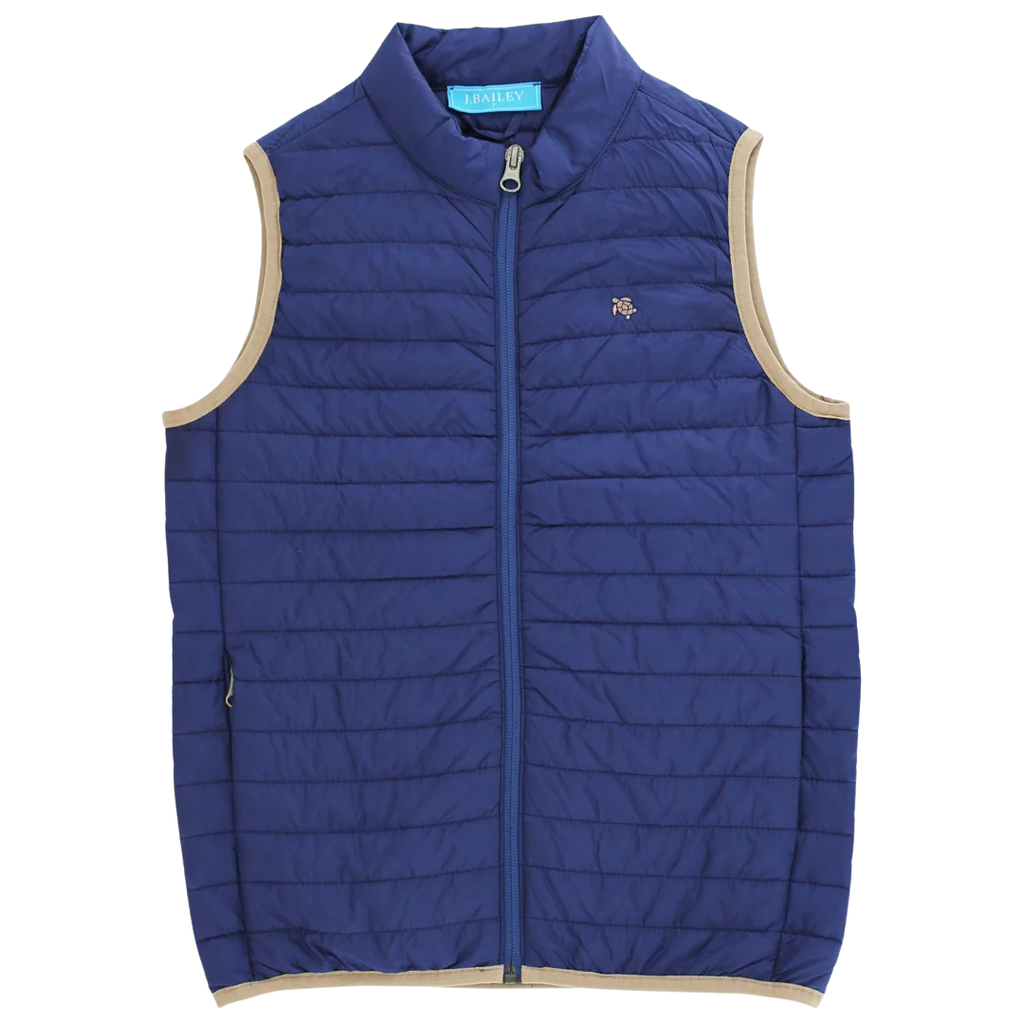 J.BAILEY Boy's Quilted Vest, Navy