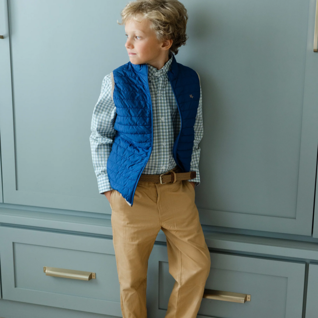 J.BAILEY Boy's Quilted Vest, Navy