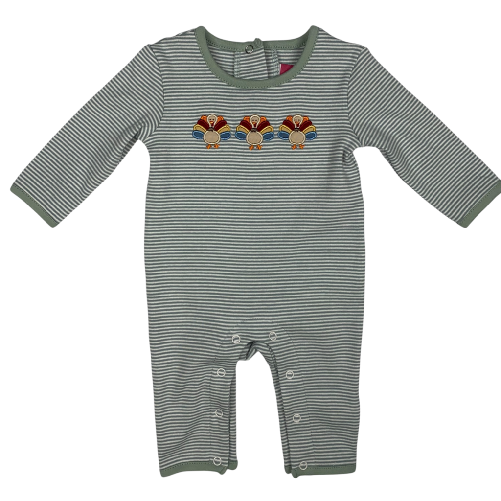 BANANA SPLIT Boy's Turkey Applique Romper