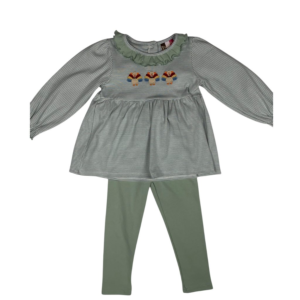 BANANA SPLIT Girl's Turkey Applique Legging Set