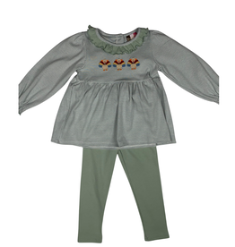 BANANA SPLIT Girl's Turkey Applique Legging Set