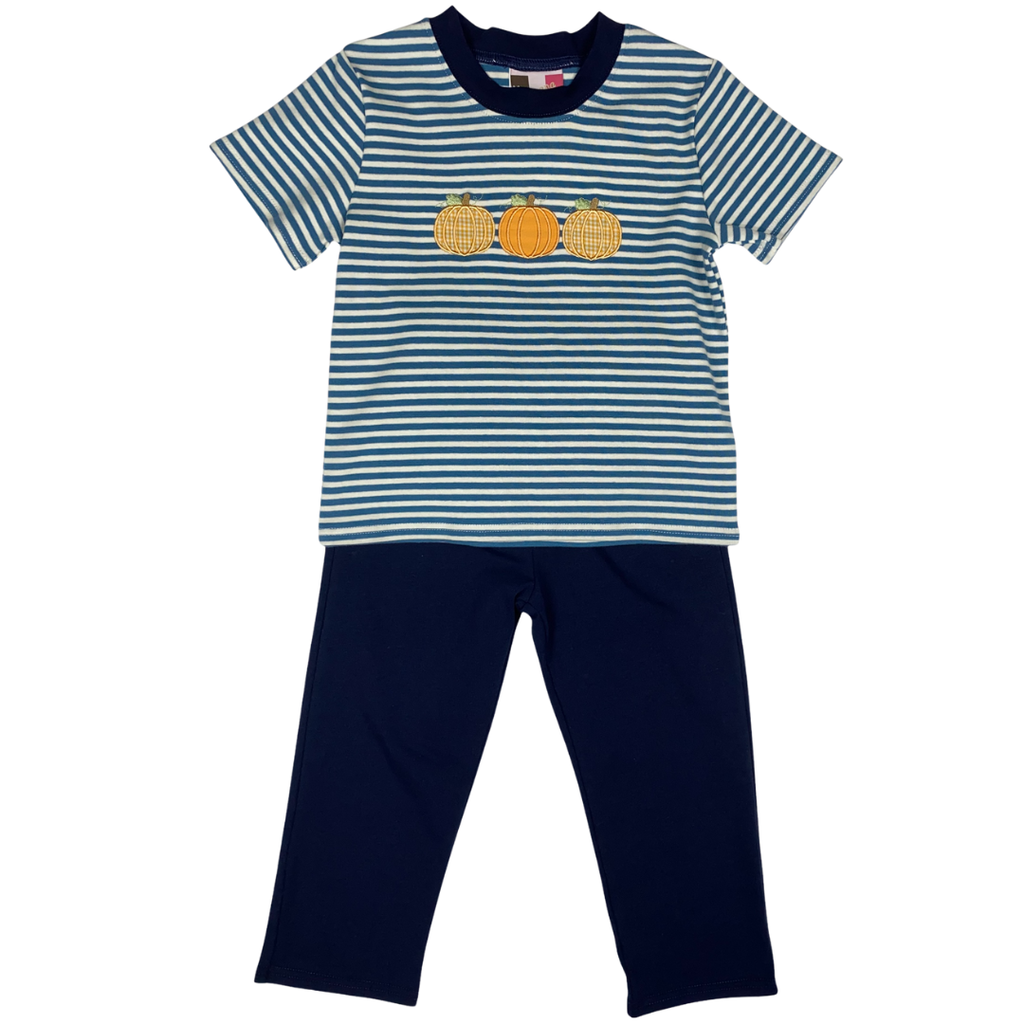 BANANA SPLIT Boy's Pumpkin Applique Pant Set