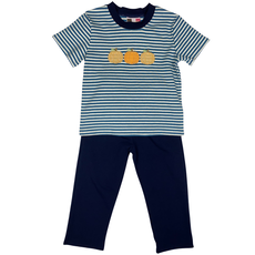 BANANA SPLIT Boy's Pumpkin Applique Pant Set
