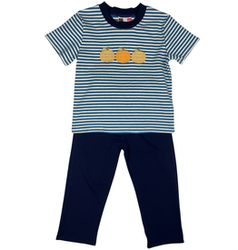 BANANA SPLIT Boy's Pumpkin Applique Pant Set