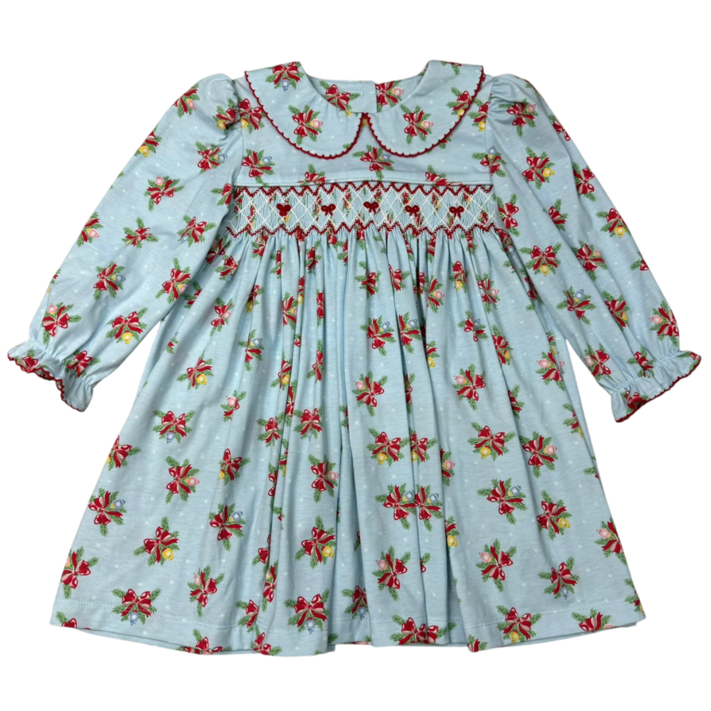 BANANA SPLIT Girl's Merry & Bright Smocked Geo Dress