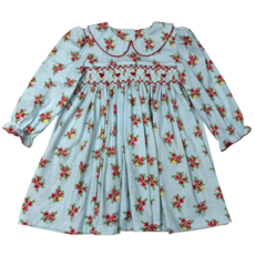 BANANA SPLIT Girl's Merry & Bright Smocked Geo Dress
