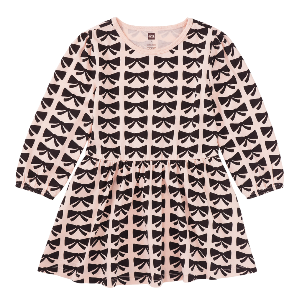 Blouson Sleeve Pocket Dress Bow