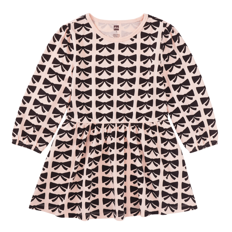 Blouson Sleeve Pocket Dress Bow