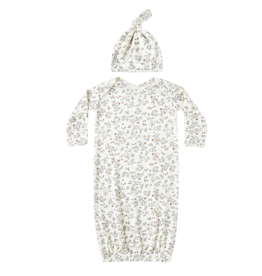 QUINCY MAE BAMBOO BABY GOWN + HAT SET || WOODLAND