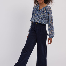 MOLLY BRACKEN GIRL'S WOVEN TOP BLUE NORA