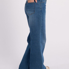 MOLLY BRACKEN GIRL'S WOVEN PANTS LIGHT BLUE DENIM