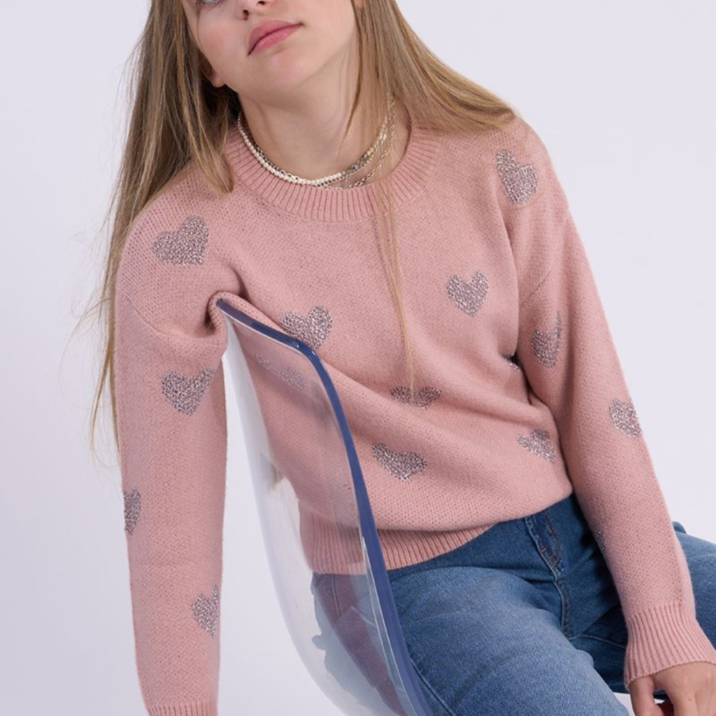 MOLLY BRACKEN GIRL'S KNIT SWEATER PINK