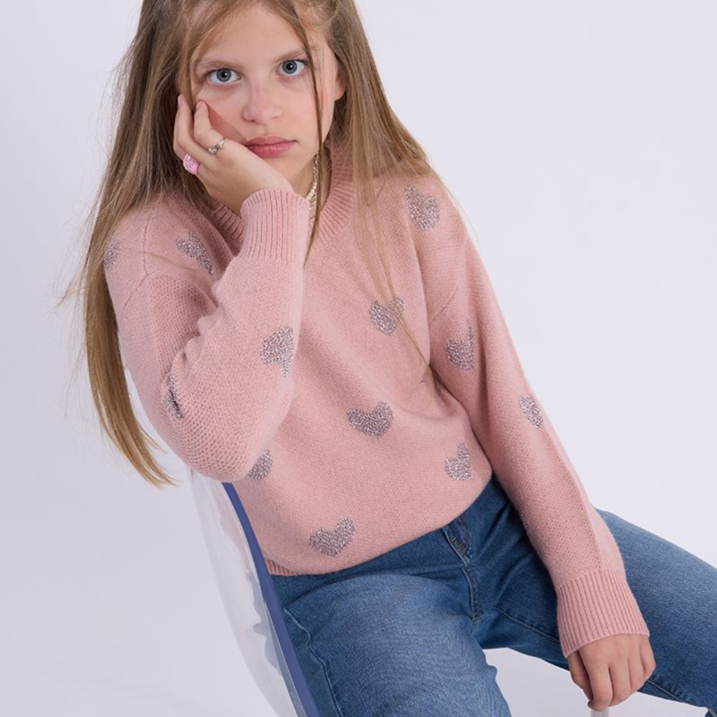 MOLLY BRACKEN GIRL'S KNIT SWEATER PINK